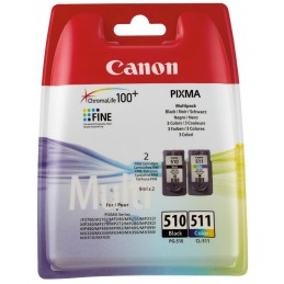 COMBOPACK CANON NERO PG-510 + COLORE CL-511 2970B010/011