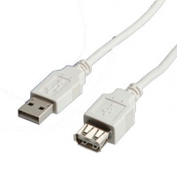 PROLUNGA USB 2.0 TIPO A M/F LUNGHEZZA 3mt, COLORE BIANCO, VALUE