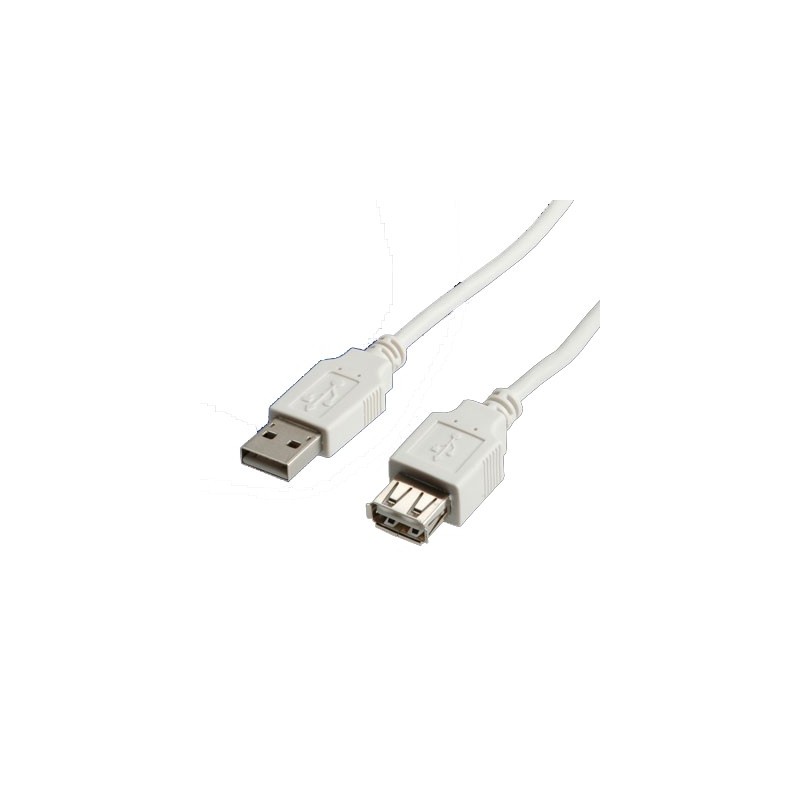 PROLUNGA USB 2.0 TIPO A M/F LUNGHEZZA 1.80mt, COL. BIANCO, VALUE