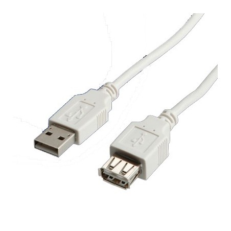 PROLUNGA USB 2.0 TIPO A M/F LUNGHEZZA 1.80mt, COL. BIANCO, VALUE