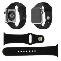 CINTURINO IN SILICONE APPLE WATCH CASSA 42MM SERIE 1 NERO