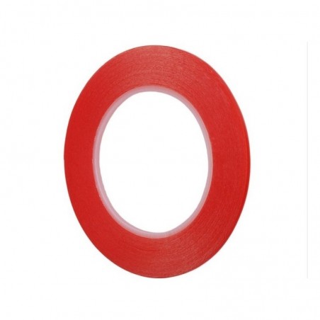 BIADESIVO ROSSO ACRILICO 5mm. PELLICOLA ADESIVA TRASPARENTE