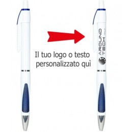 PENNE A SFERA A SCATTO COLORE BLUE PERSONALIZZATE - SET 50 PEZZI