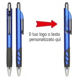 PENNE A SFERA TOUCH STYLUS PERSONALIZZATA COLORE BLU/NERO  - SET 50 PEZZI