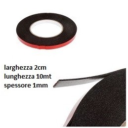 BIADESIVO CON SPESSORE DA 1mm LARGHEZZA 2cm LUNGHEZZA 10MT