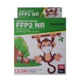 SET 10 PEZZI MASCHERINA FFP2 KN95 BIANCA SEMASK PER BAMBINI (RESPIRATORE FFP2 KN95 CONFEZIONATE SINGOLARMENTE)