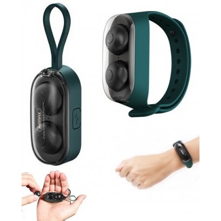 AURICOLARI BLUETOOTH DA POLSO REMAX TWS-15 VERDE