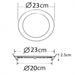 FARRETTO LED DA INCASSO 20W DIAMETRO 23CM