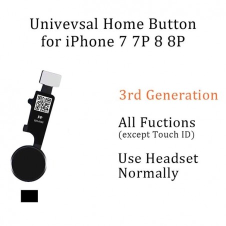 TASTO HOME APPLE IPHONE 7 NERO (VERSIONE FUNZIONANTE - 3a GENERAZIONE)