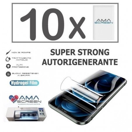 PELLICOLA FRONTALE AMASCREEN UNIVERSALE STRONG TRASPARENTE - SET 10 PZ.