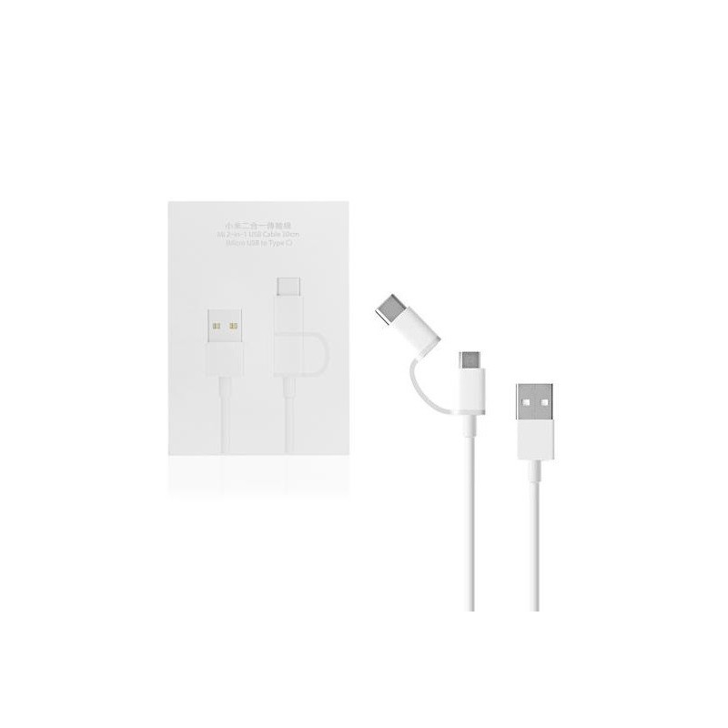 CAVO XIAOMI (2 IN 1) MICRO USB E TYPE-C / USB 0.3MT BIANCO (SJV4083TY)