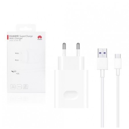 CARICABATTERIE USB HUAWEI + CAVO TYPE-C BIANCO (HW-100225E00) 22.5W