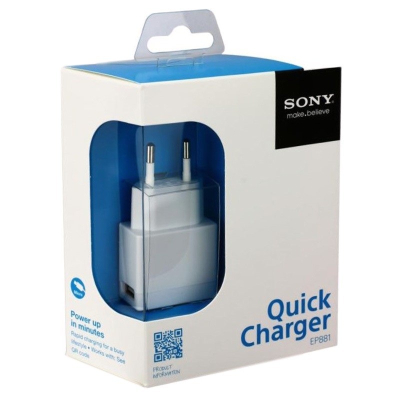 CARICABATTERIE USB SONY + CAVO MICRO USB BIANCO (EP881)