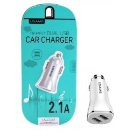 CARICABATTERIE DA AUTO (2X) USB USAMS BIANCO (US-CC013)