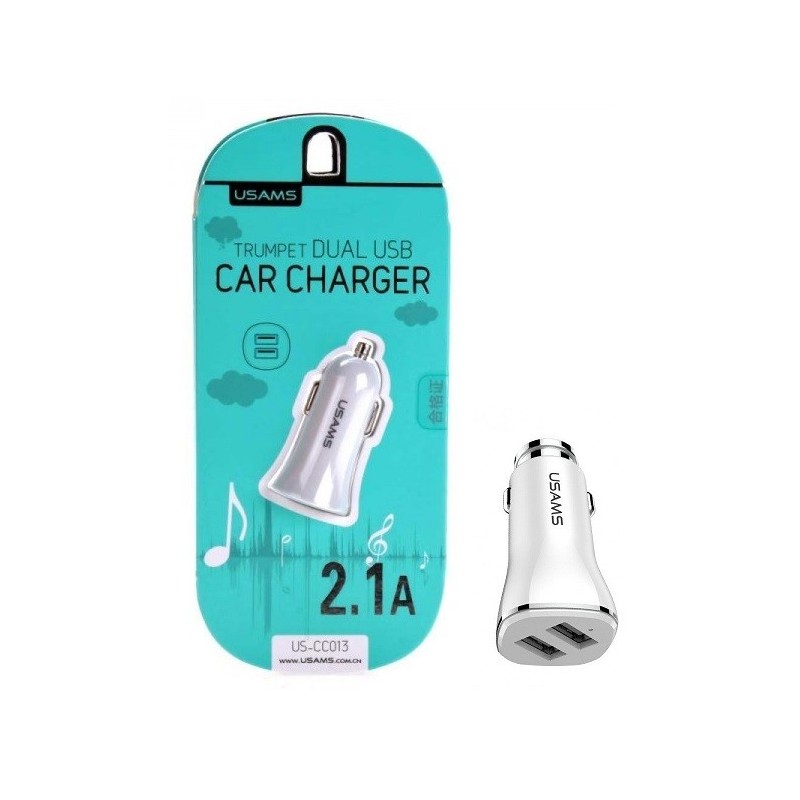 CARICABATTERIE DA AUTO (2X) USB USAMS BIANCO (US-CC013)