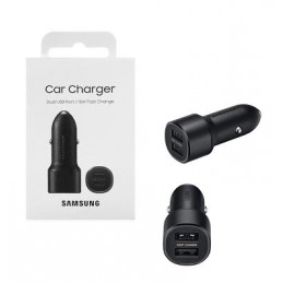 CARICABATTERIE DA AUTO (2X) USB SAMSUNG FAST CHARGER EP-L1100NBEGWW NERO 15W
