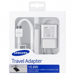 CARICABATTERIE USB SAMSUNG + CAVO USB 3.0 FAST CHARGER EP-TA10EWE BIANCO 10.6W