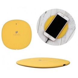 BASE DI RICARICA INDUTTIVA WIRELESS FAST CHARGER PURIDEA Qi 10W M01 ULTRA SLIM YELLOW