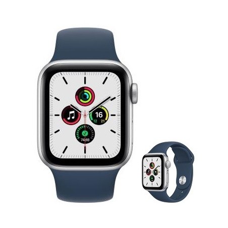 APPLE WATCH SERIE SE 40MM (GPS) ALLUMINIO SILVER CON CINTURINO SPORT BLU MKNY3TY/A A2351