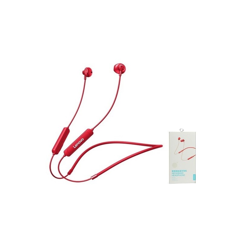 AURICOLARI BLUETOOTH LENOVO HE05 ROSSO