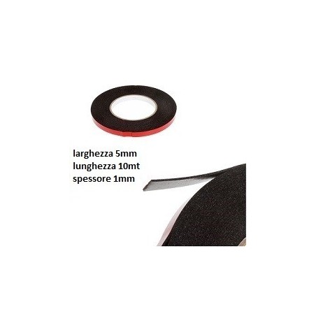 BIADESIVO CON SPESSORE DA 1mm LARGHEZZA 5mm LUNGHEZZA 10MT