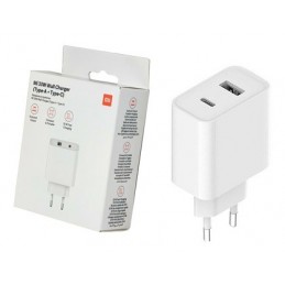 CARICABATTERIE DUAL TYPE-C + USB XIAOMI FAST CHARGER BHR4996GL BIANCO 33W