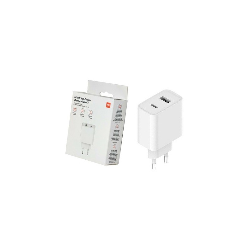 CARICABATTERIE DUAL TYPE-C + USB XIAOMI FAST CHARGER BHR4996GL BIANCO 33W
