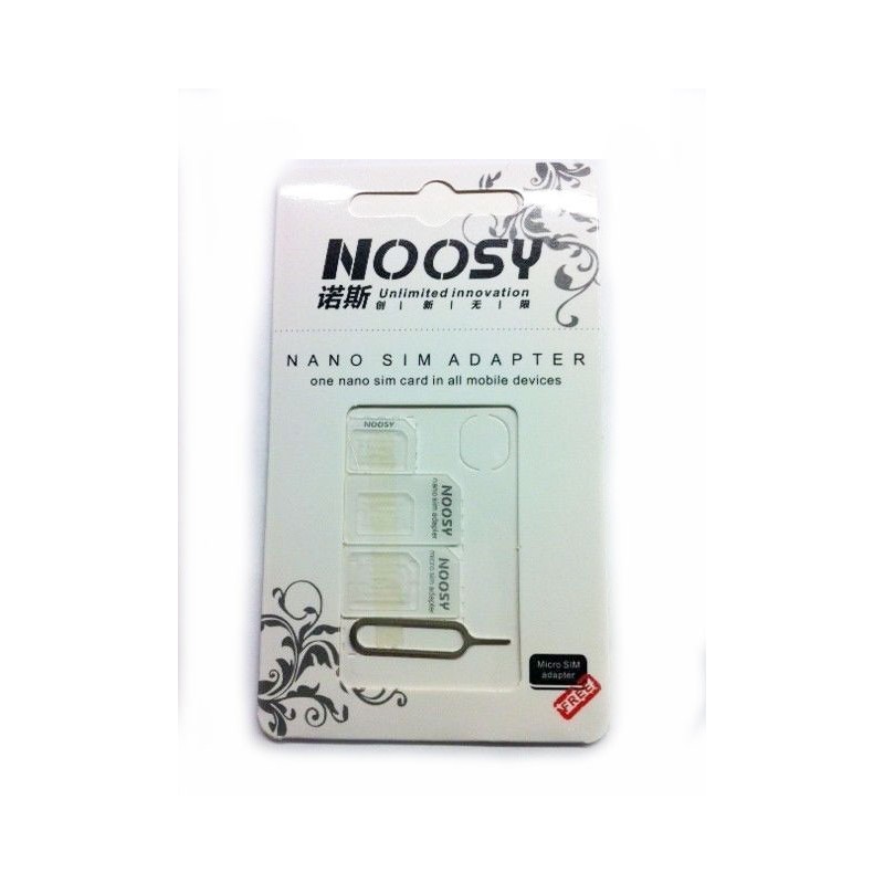 ADATTATORE NOOSY NANO SIM CARD KIT 3 PEZZI BIANCO