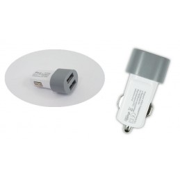 CARICATORE DA AUTO MINI USB SILVER 2X 1.A