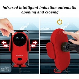 CARICABATTERIE WIRELESS PER AUTO CON SENSORE E CLIP AUTOMATICA BLU