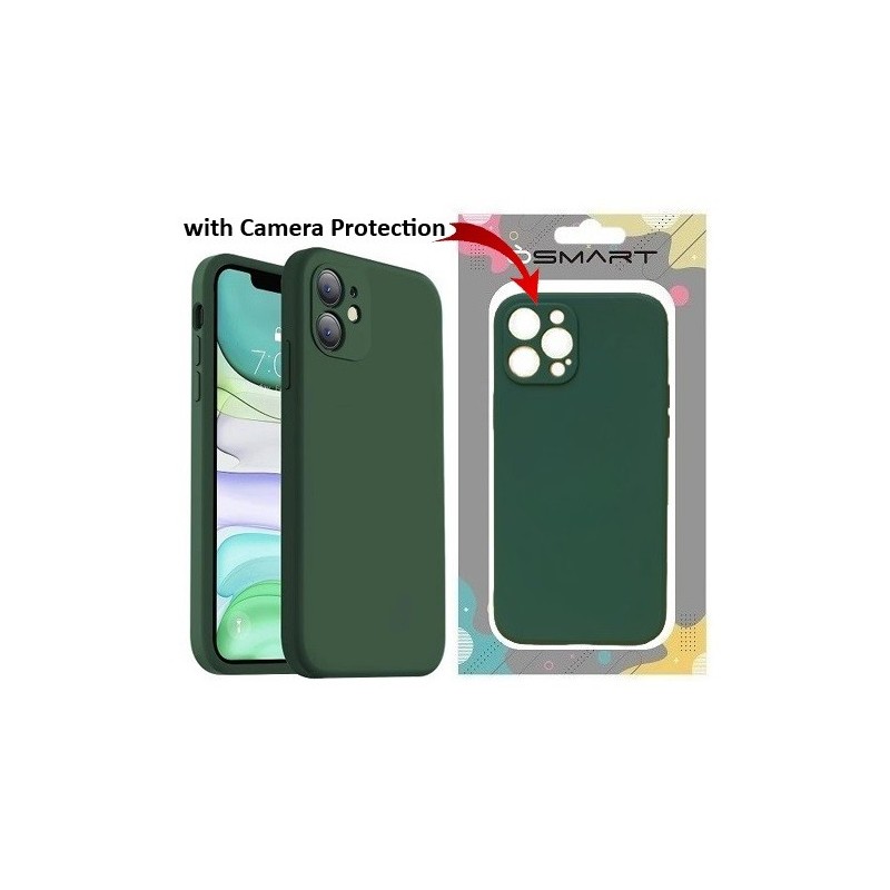 COVER PROTEZIONE APPLE IPHONE 11 - SILICONE VERDE MILITARE (CON PROTEZIONE FOTOCAMERA)