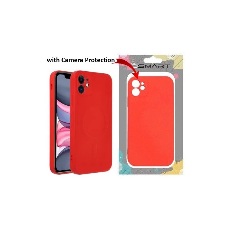 COVER PROTEZIONE APPLE IPHONE 11 - MAGSAFE SILICONE ROSSO (CON PROTEZIONE FOTOCAMERA)