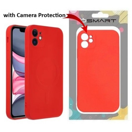 COVER PROTEZIONE APPLE IPHONE 11 - MAGSAFE SILICONE ROSSO (CON PROTEZIONE FOTOCAMERA)