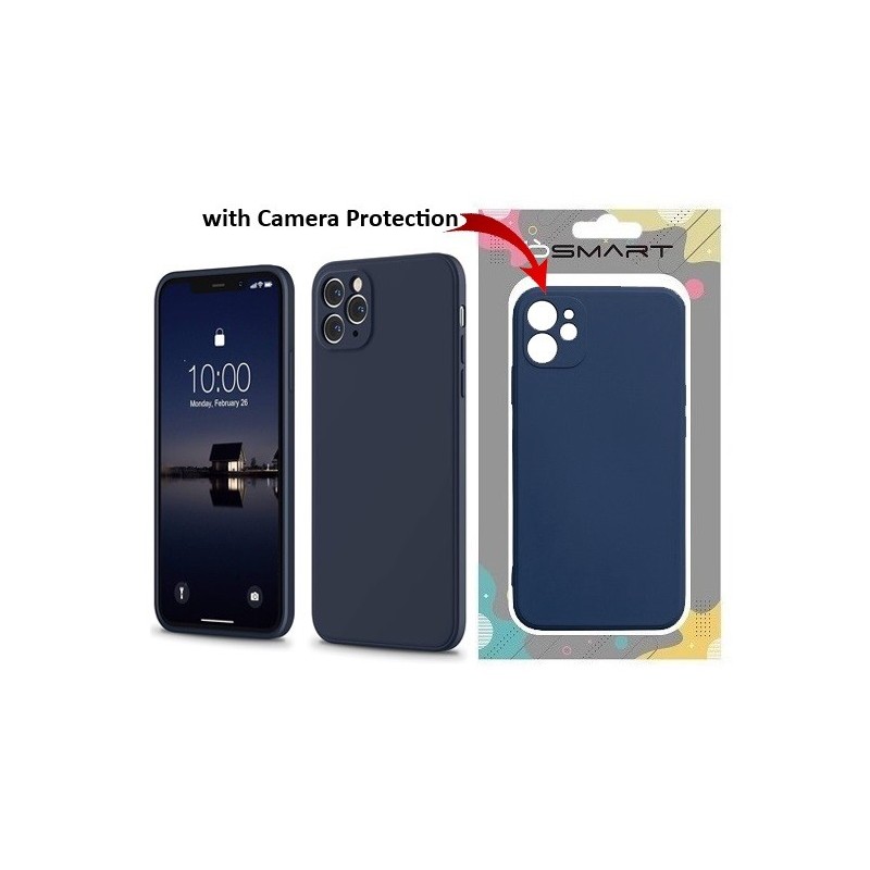 COVER PROTEZIONE APPLE IPHONE 11 PRO - SILICONE DARK BLU (CON PROTEZIONE FOTOCAMERA)