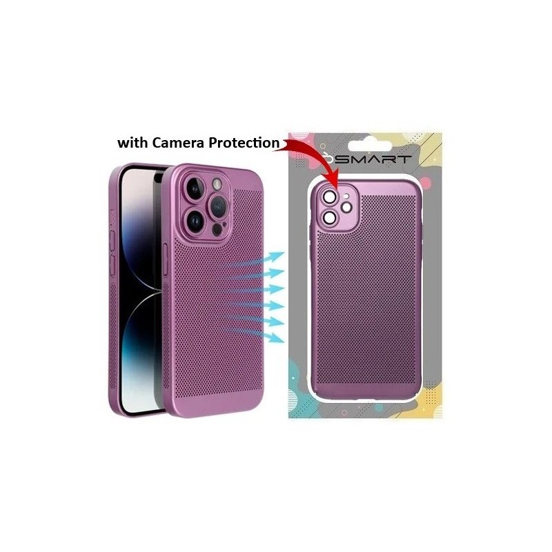 COVER PROTEZIONE APPLE IPHONE 14 PRO MAX - TRASPIRANTE TPU VIOLA (CON PROTEZIONE FOTOCAMERA)