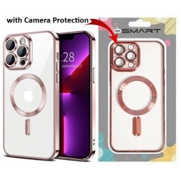 COVER PROTEZIONE APPLE IPHONE 11 - MAGSAFE TPU TRASPARENTE/ROSA GOLD (CON PROTEZIONE FOTOCAMERA)