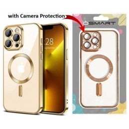 COVER PROTEZIONE APPLE IPHONE 11 - MAGSAFE TPU TRASPARENTE/GOLD (CON PROTEZIONE FOTOCAMERA)