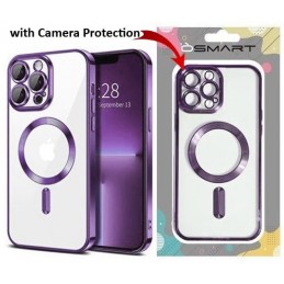 COVER PROTEZIONE APPLE IPHONE 11 - MAGSAFE TPU TRASPARENTE/VIOLA (CON PROTEZIONE FOTOCAMERA)