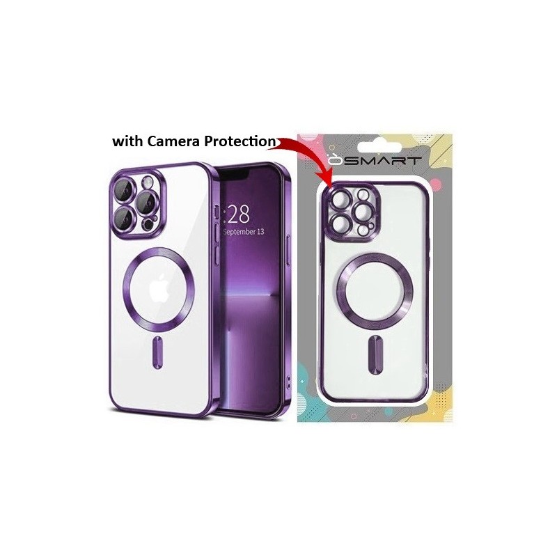 COVER PROTEZIONE APPLE IPHONE 11 - MAGSAFE TPU TRASPARENTE/VIOLA (CON PROTEZIONE FOTOCAMERA)