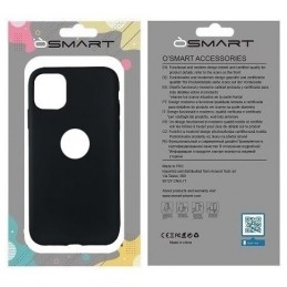 COVER PROTEZIONE APPLE IPHONE 12 - SOFT SILICONE NERO (CON FORO PER IL LOGO)