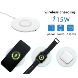 BASE DI RICARICA INDUTTIVA WIRELESS FAST CHARGER 15W MT30 COLORE BIANCO