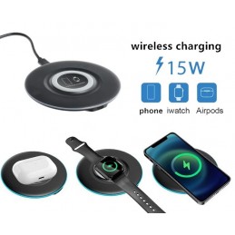 BASE DI RICARICA INDUTTIVA WIRELESS FAST CHARGER 15W MT30 COLORE NERO