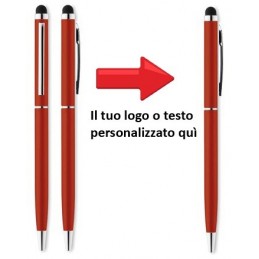 PENNE A SFERA TOUCH STYLUS PERSONALIZZATA COLORE ROSSO  - SET 50 PEZZI