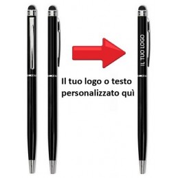 PENNE A SFERA TOUCH STYLUS PERSONALIZZATA COLORE NERO  - SET 50 PEZZI