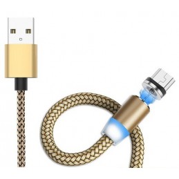 CAVO MAGNETICO CON LED HUAWEI SAMSUNG XIAOMI TYPE-C / USB 1MT GOLD