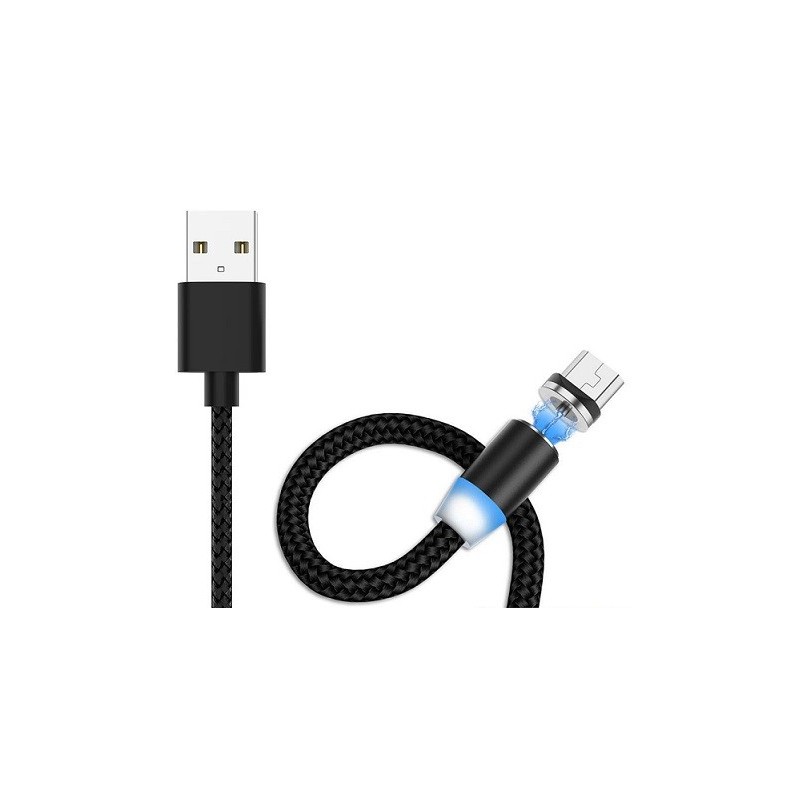 CAVO MAGNETICO CON LED HUAWEI SAMSUNG XIAOMI TYPE-C / USB 1MT NERO