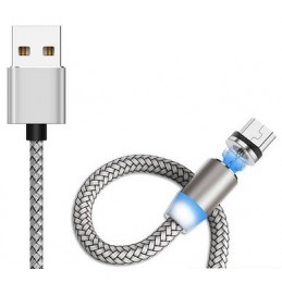 CAVO MAGNETICO CON LED HUAWEI SAMSUNG XIAOMI TYPE-C / USB 1MT SILVER