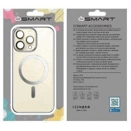 COVER PROTEZIONE APPLE IPHONE 14 - MAGSAFE TPU TRASPARENTE/SILVER (CON PROTEZIONE FOTOCAMERA)