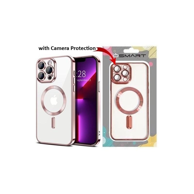 COVER PROTEZIONE APPLE IPHONE 11 PRO - MAGSAFE TPU TRASPARENTE/ROSA GOLD (CON PROTEZIONE FOTOCAMERA)