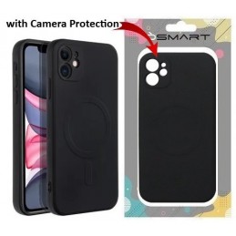 COVER PROTEZIONE APPLE IPHONE 11 PRO MAX - MAGSAFE SILICONE NERO (CON PROTEZIONE FOTOCAMERA)